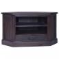 Preview: ARDEBO.de - Eck-TV-Schrank Hellschwarz 80x40x49 cm Massivholz Mahagoni