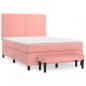 Preview: Boxspringbett mit Matratze Rosa 140x190 cm Samt