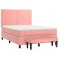 Preview: Boxspringbett mit Matratze Rosa 140x190 cm Samt