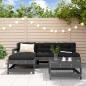 Preview: ARDEBO.de - 5-tlg. Garten-Lounge-Set Grau Massivholz Kiefer