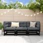 Preview: ARDEBO.de - 3-tlg. Garten-Lounge-Set Schwarz Massivholz Kiefer