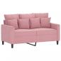 Preview: 2-Sitzer-Sofa Rosa 120 cm Samt