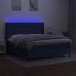 Preview: Boxspringbett mit Matratze & LED Blau 160x200 cm Stoff