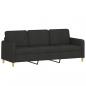 Preview: 3-Sitzer-Sofa Schwarz 180 cm Stoff