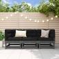 Preview: ARDEBO.de - 3-tlg. Garten-Lounge-Set Grau Massivholz Kiefer