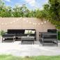 Preview: ARDEBO.de - 7-tlg. Garten-Lounge-Set Grau Massivholz Kiefer