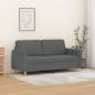 Preview: ARDEBO.de - 2-Sitzer-Sofa Dunkelgrau 140 cm Stoff