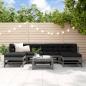 Preview: ARDEBO.de - 7-tlg. Garten-Lounge-Set Grau Massivholz Kiefer