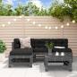 Preview: ARDEBO.de - 5-tlg. Garten-Lounge-Set Grau Massivholz Kiefer