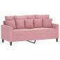 Preview: 2-Sitzer-Sofa Rosa 140 cm Samt