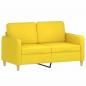 Preview: 2-Sitzer-Sofa Hellgelb 120 cm Stoff