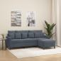 Preview: ARDEBO.de - 3-Sitzer-Sofa mit Hocker Dunkelgrau 180 cm Samt