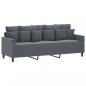 Preview: 3-Sitzer-Sofa mit Hocker Dunkelgrau 180 cm Samt