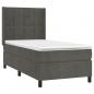 Preview: Boxspringbett mit Matratze & LED Dunkelgrau 90x200 cm Samt