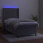 Preview: Boxspringbett mit Matratze & LED Hellgrau 90x190 cm Samt