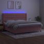 Preview: Boxspringbett mit Matratze & LED Rosa 200x200 cm Samt