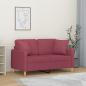 Preview: ARDEBO.de - 2-Sitzer-Sofa mit Zierkissen Weinrot 120 cm Stoff