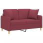 Preview: 2-Sitzer-Sofa mit Zierkissen Weinrot 120 cm Stoff