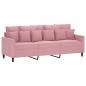 Preview: 3-Sitzer-Sofa Rosa 180 cm Samt