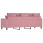 Preview: 3-Sitzer-Sofa Rosa 180 cm Samt