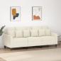 Preview: ARDEBO.de - 3-Sitzer-Sofa Creme 180 cm Samt