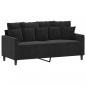 Preview: 2-Sitzer-Sofa Schwarz 140 cm Samt