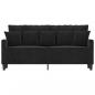 Preview: 2-Sitzer-Sofa Schwarz 140 cm Samt