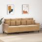 Preview: ARDEBO.de - 3-Sitzer-Sofa Braun 180 cm Samt