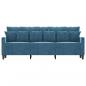 Preview: 3-Sitzer-Sofa Blau 180 cm Samt