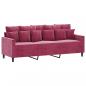 Preview: 3-Sitzer-Sofa Weinrot 180 cm Samt