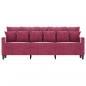 Preview: 3-Sitzer-Sofa Weinrot 180 cm Samt