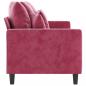 Preview: 3-Sitzer-Sofa Weinrot 180 cm Samt