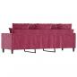 Preview: 3-Sitzer-Sofa Weinrot 180 cm Samt