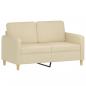 Preview: 2-Sitzer-Sofa mit Zierkissen Creme 120 cm Stoff