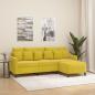 Preview: ARDEBO.de - 3-Sitzer-Sofa mit Hocker Gelb 180 cm Samt