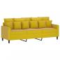 Preview: 3-Sitzer-Sofa mit Hocker Gelb 180 cm Samt