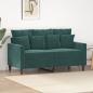 Preview: ARDEBO.de - 2-Sitzer-Sofa Dunkelgrün 120 cm Samt