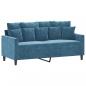 Preview: 2-Sitzer-Sofa Blau 140 cm Samt