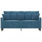 Preview: 2-Sitzer-Sofa Blau 140 cm Samt