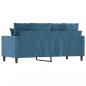 Preview: 2-Sitzer-Sofa Blau 140 cm Samt