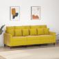 Preview: ARDEBO.de - 3-Sitzer-Sofa Gelb 180 cm Samt