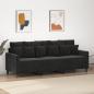 Preview: ARDEBO.de - 3-Sitzer-Sofa Schwarz 180 cm Samt