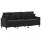 Preview: 3-Sitzer-Sofa Schwarz 180 cm Samt