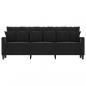 Preview: 3-Sitzer-Sofa Schwarz 180 cm Samt