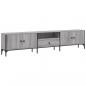 Preview: TV-Schrank mit Schublade Grau Sonoma 200x25x44 cm Holzwerkstoff