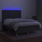 Preview: Boxspringbett mit Matratze & LED Dunkelgrau 140x190 cm Stoff