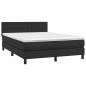 Preview: Boxspringbett mit Matratze & LED Schwarz 140x190 cm Kunstleder