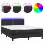 Preview: Boxspringbett mit Matratze & LED Schwarz 140x190 cm Kunstleder