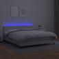 Preview: Boxspringbett mit Matratze & LED Weiß 180x200 cm Kunstleder