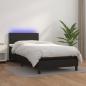 Preview: ARDEBO.de - Boxspringbett mit Matratze & LED Schwarz 100x200 cm Kunstleder